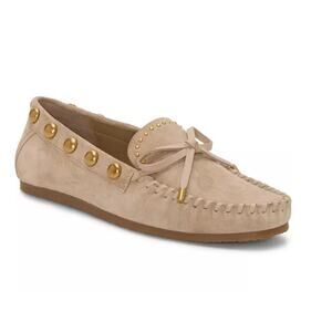 Vince Camuto Womens Sennett Moccasin Flat Boat Shoes Tortilla Suede Size 7.5 NIB
